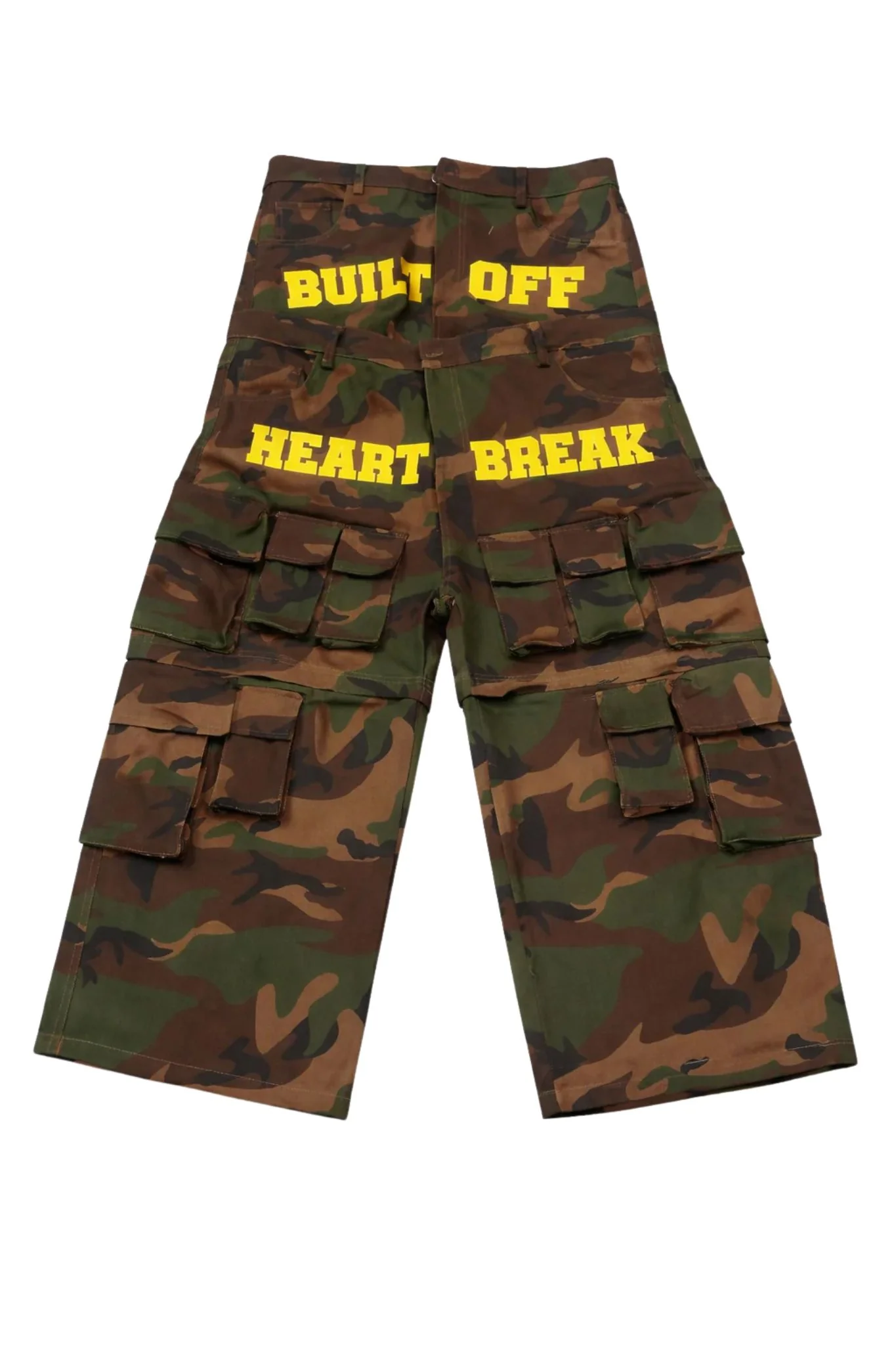 BUILT OF HEARTBREAK - V2 Double Waist Camo Cargo