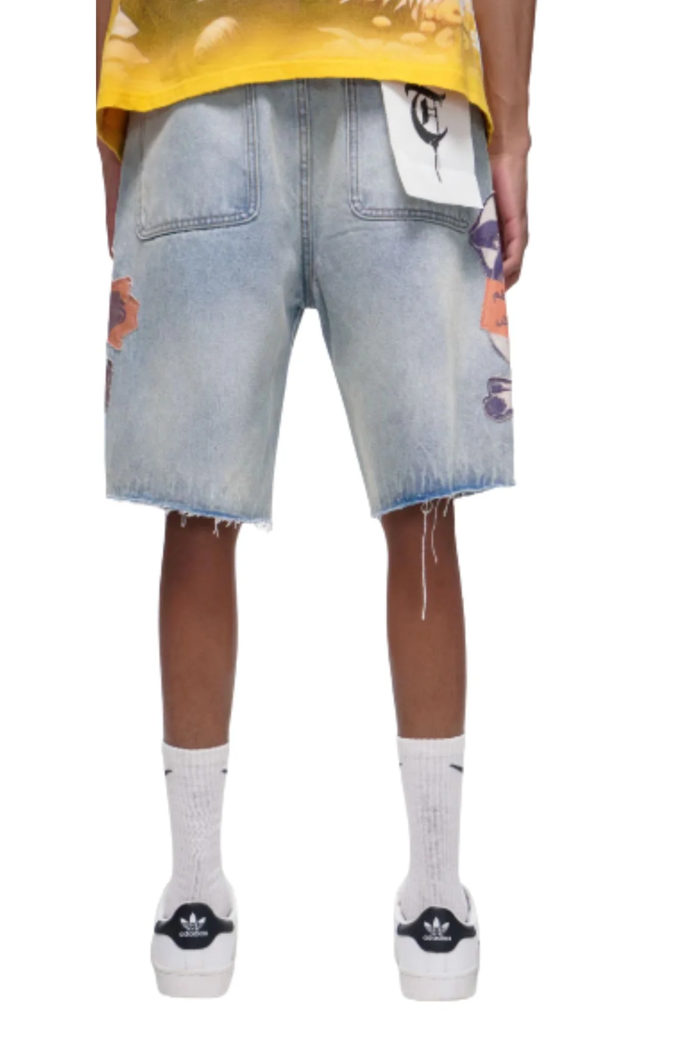 TRNCHS | Collage Wash Denim Shorts - Image 3