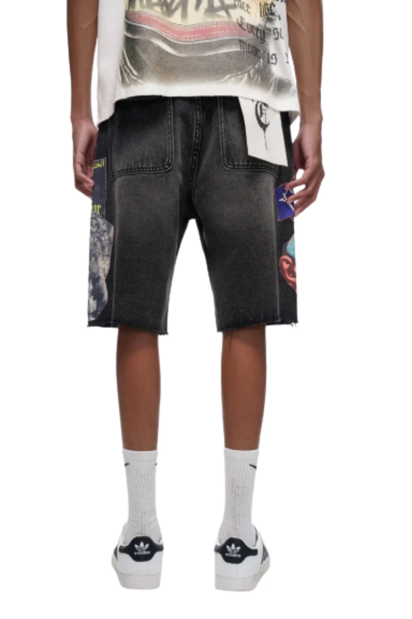 TRNCHS | Collage Wash Denim Shorts - Image 4