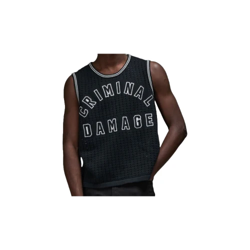CRIMINAL DAMAGE VARSITY CROCHET VEST - Image 2