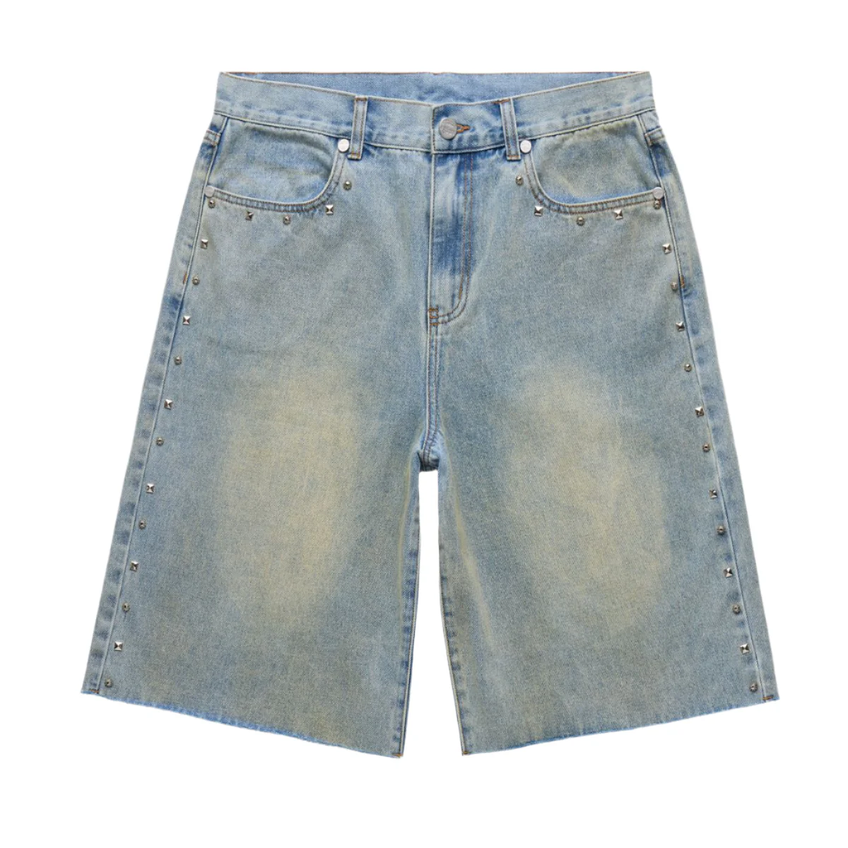 HOMME+FEMME Studded Denim Shorts