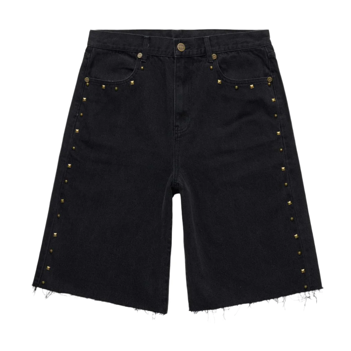 HOMME+FEMME Studded Denim Shorts