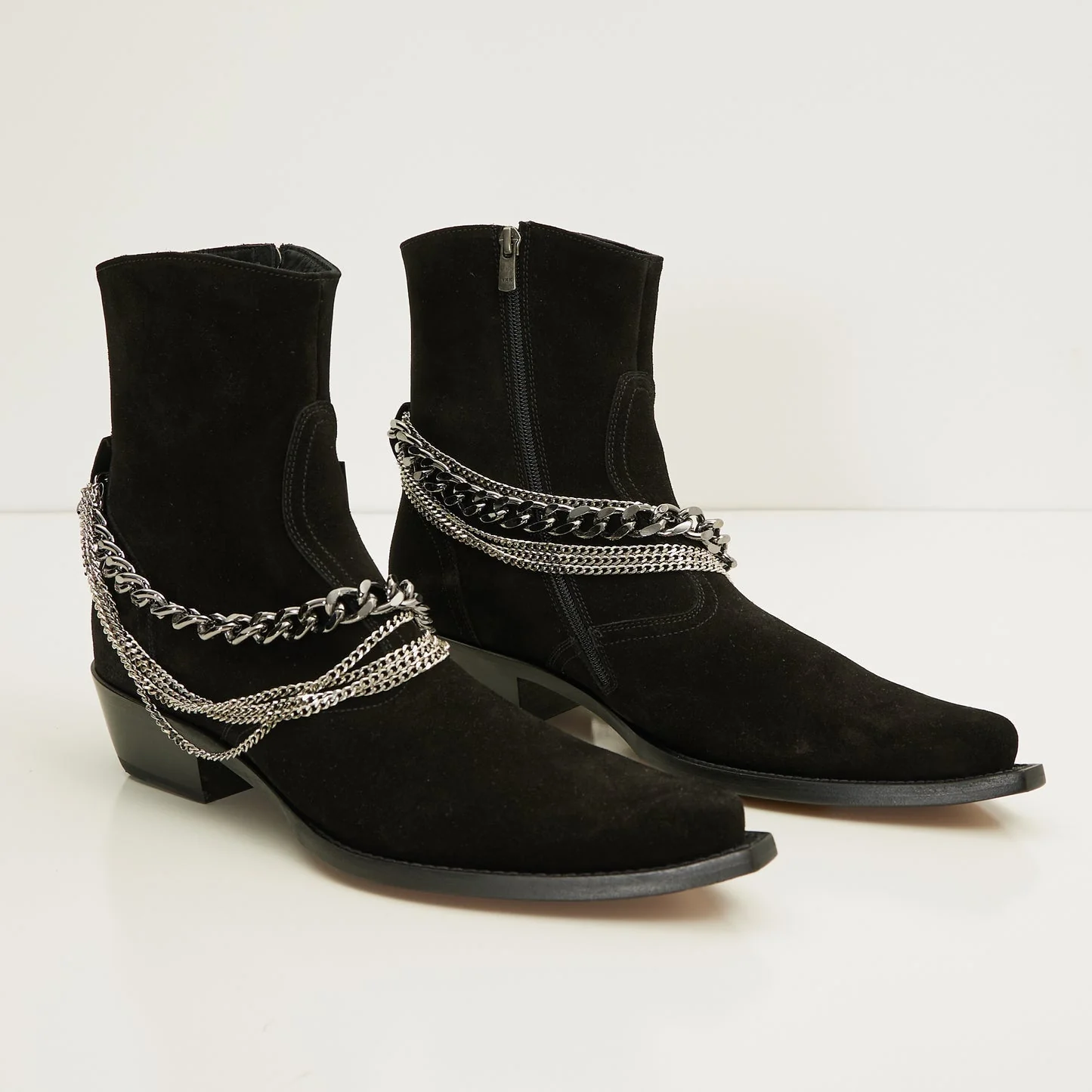 N° 31028 JASPER LAYERED CHAIN BOOTS - BLACK SUEDE - Image 2