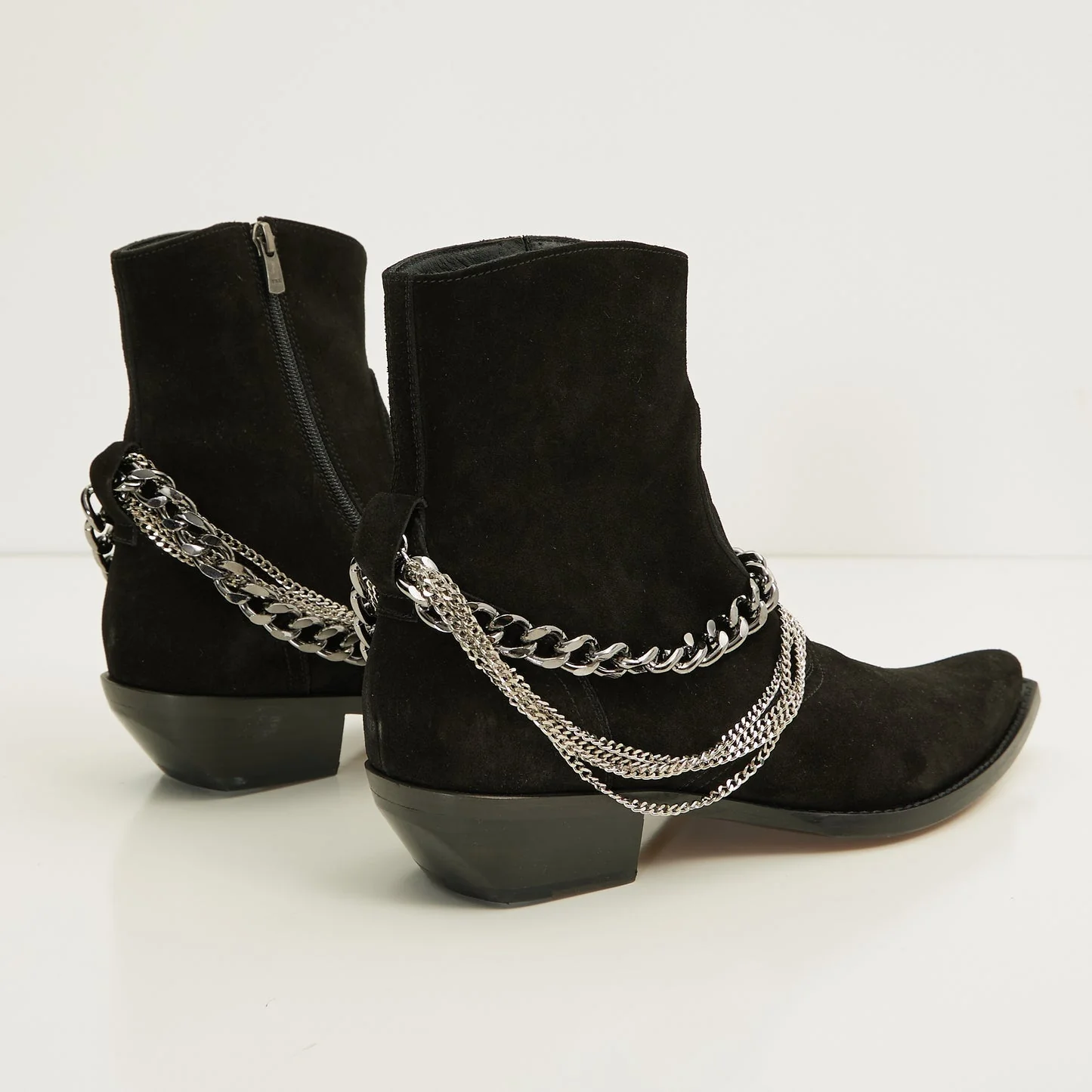 N° 31028 JASPER LAYERED CHAIN BOOTS - BLACK SUEDE - Image 3