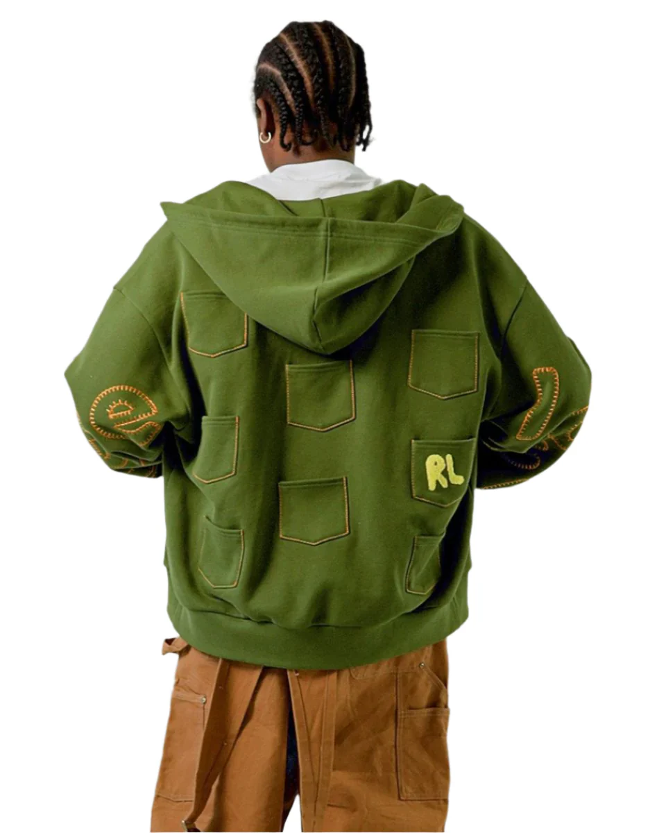 RED LETTERS Just Pockets Scattered Zip Up - Image 2
