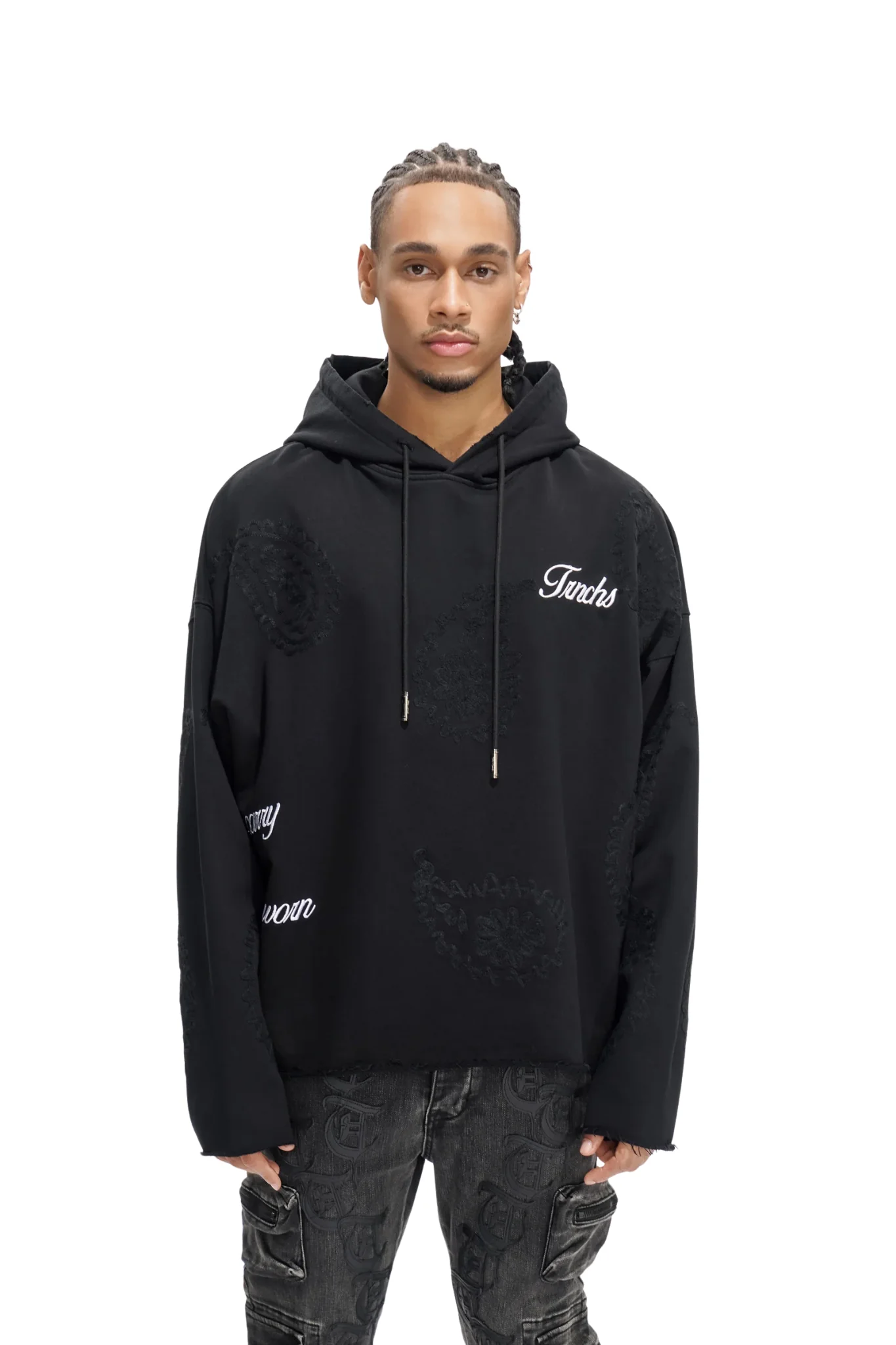 Trnchs | "Paisley Command" Black Hoodie - Image 3