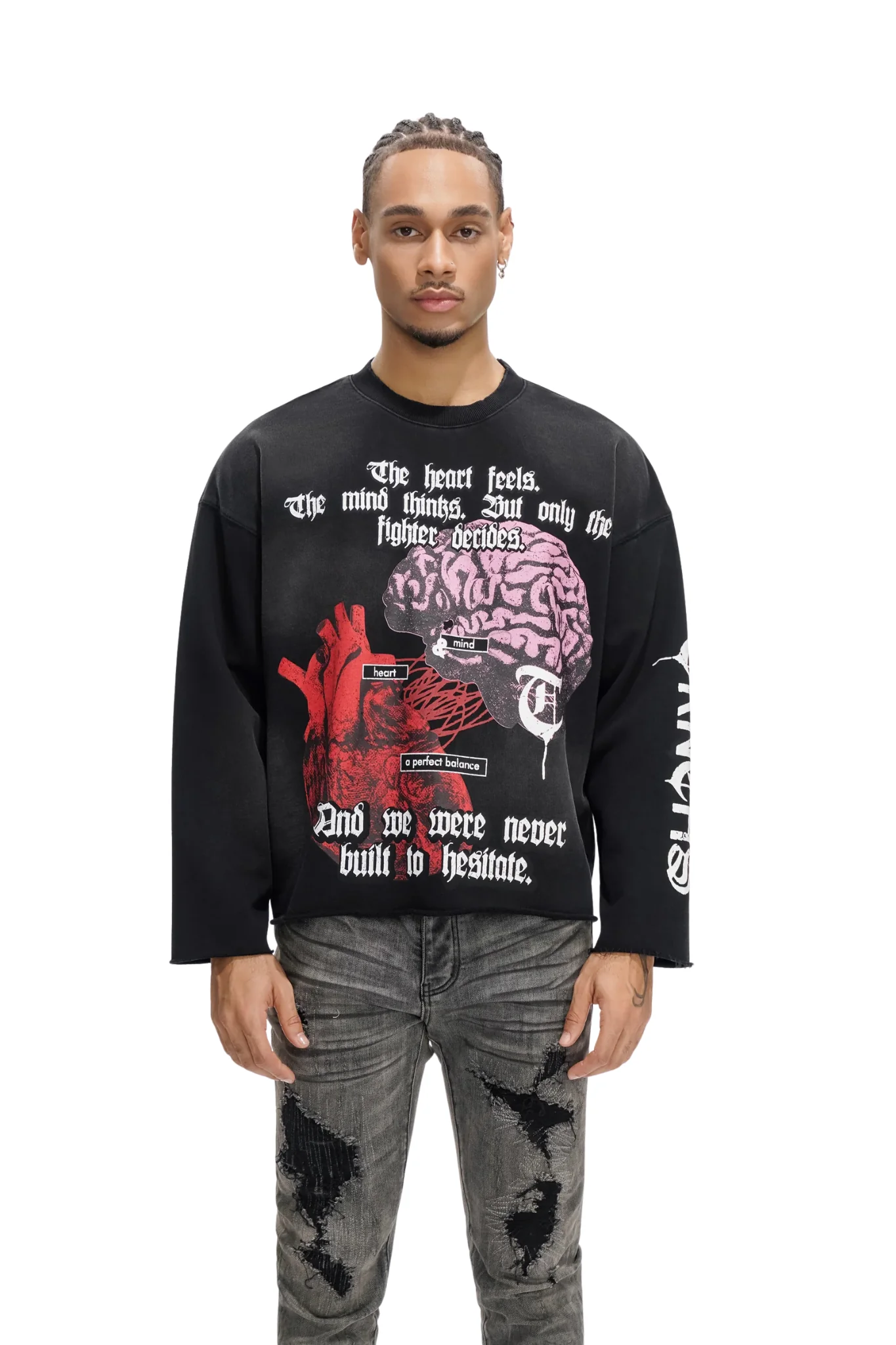Trnchs | "Heart & Mind" Black Sweater
