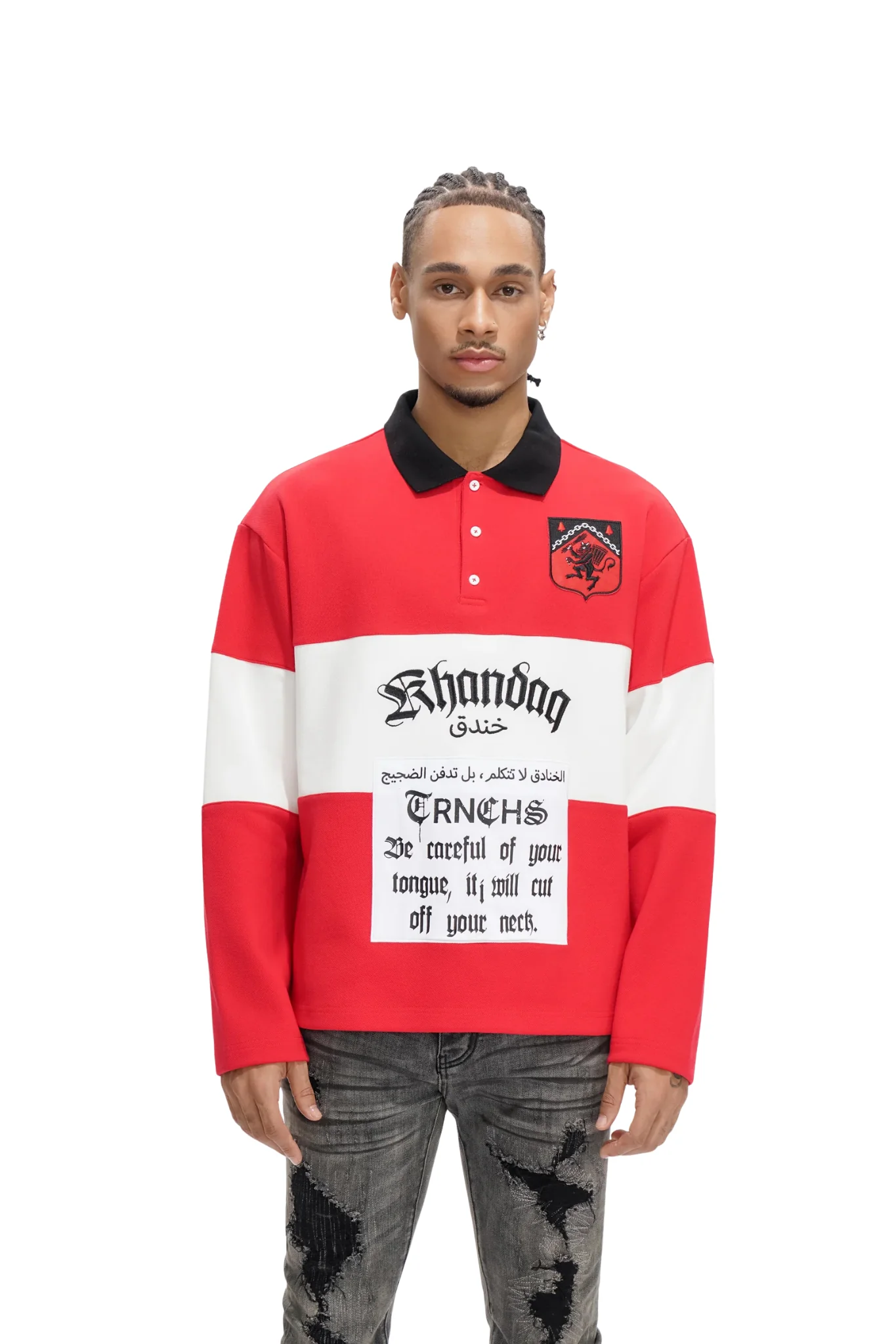 Trnchs | Combat Polo Red/white Tee