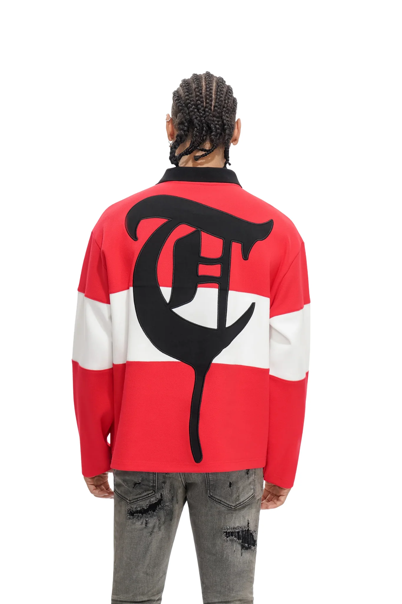 Trnchs | Combat Polo Red/white Tee - Image 2
