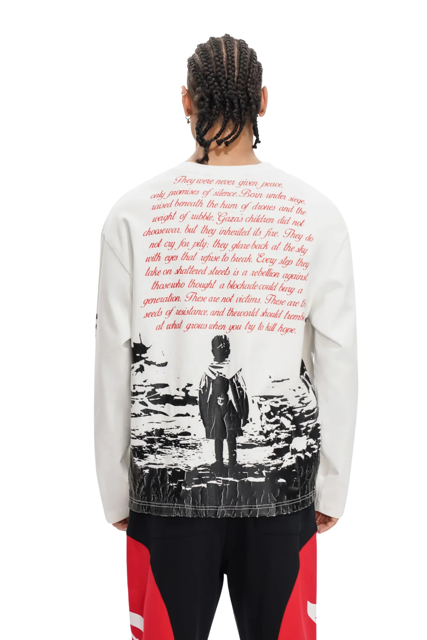 Trnchs | "Hind Rajab" White Long-sleeve - Image 2
