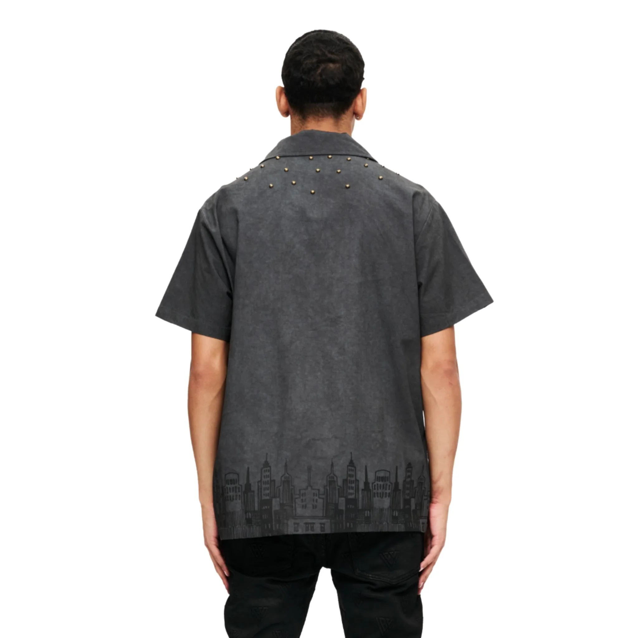 VALABASAS STUDDED STREET BUTTON UP - Image 2