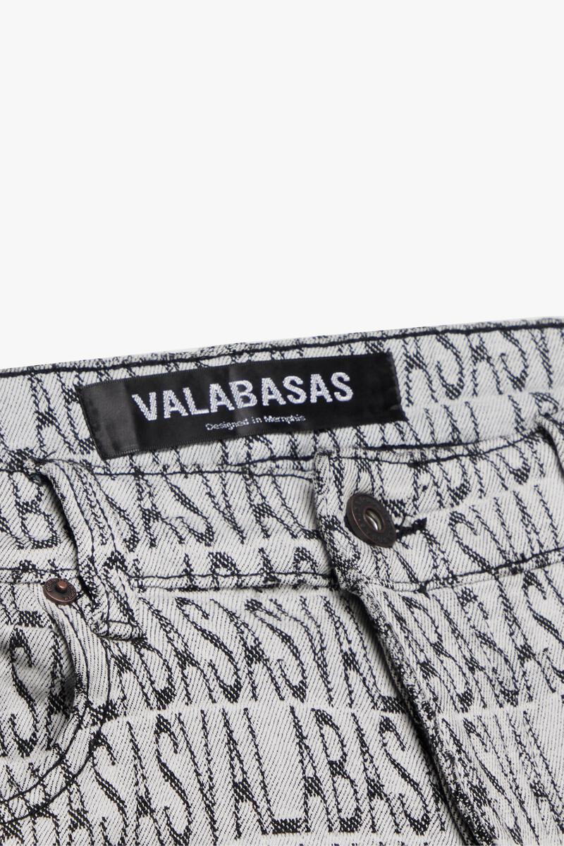 VALABASAS"IMPRINT" BLACK WHITE BAGGY DENIM JEAN - Image 3