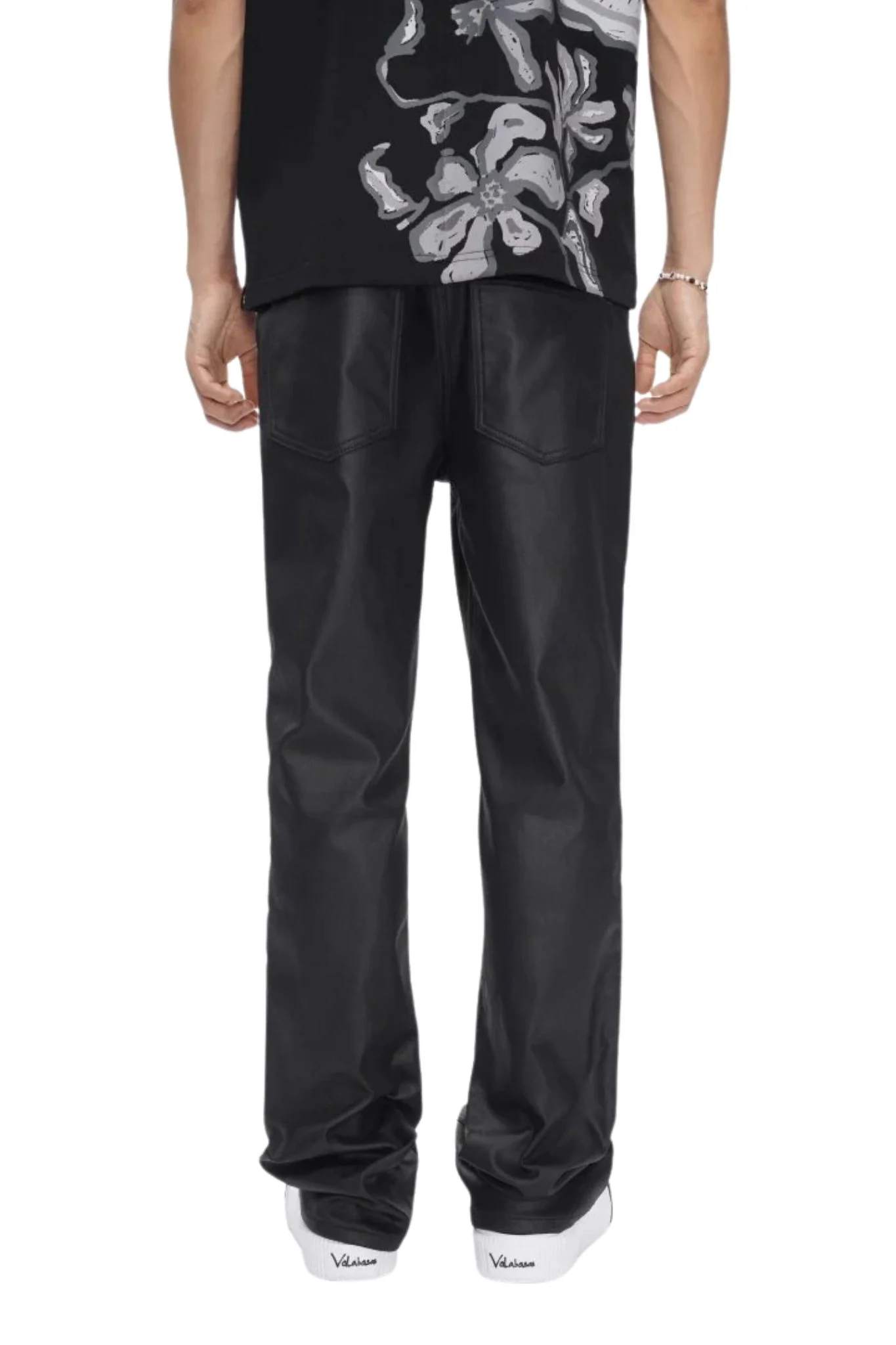 VALABASAS | Punctured Stacked Jeans Black - Image 2